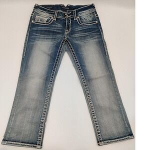VIGOSS Jeans Womens Size 26x21  The New York Crop Rhinestone Pocket Urban Modern